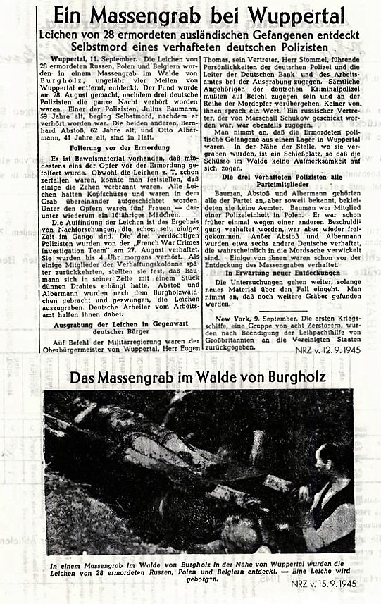 Artikel NRZ vom 15.9.1945
